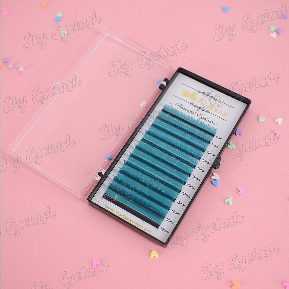 Colorful colored eyelash extensions vendor supplier from China whoelsale to US, europe